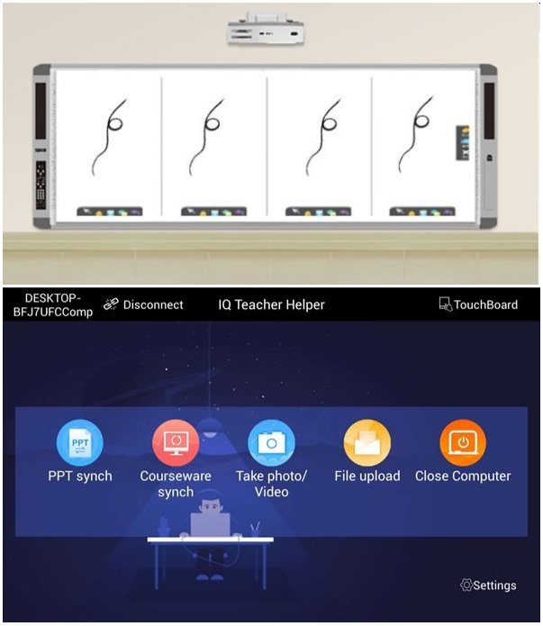 Tabla Interactiva IQboard Evolution All in One Diagonala 150" mobile teaching